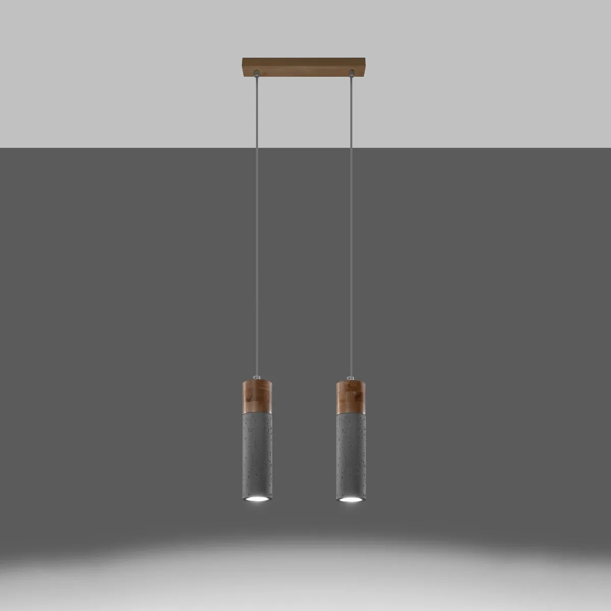 Wooden Pendant Light Zane Twin Grey Concrete Pendant Lights Great Lighting UK Ltd