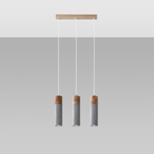 Pendant Lamp Zane 3 Grey Multi Pendants Great Lighting UK Ltd