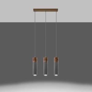 Pendant Lamp Zane 3 Grey Multi Pendants Great Lighting UK Ltd