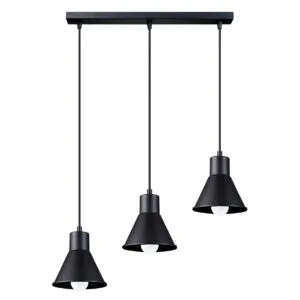 Taleja 3-Light Pendant Black - E27 Black Pendant Lights Great Lighting UK Ltd