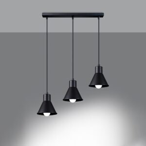 Pendant Lamp Taleja 3 Black [e27] Multi Pendants Great Lighting UK Ltd