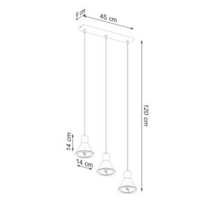 Pendant Lamp Taleja 3 White [es111] Multi Pendants Great Lighting UK Ltd