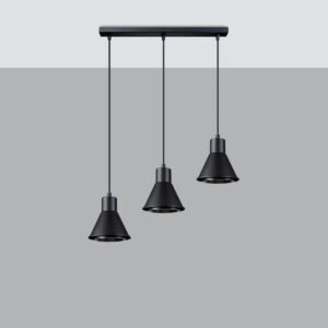 Pendant Lamp Taleja 3 Black [es111] Multi Pendants Great Lighting UK Ltd