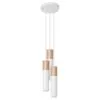 Pendant Lamp Pablo Three Light White / Natural Wood Living Room Pendant Lights Great Lighting UK Ltd