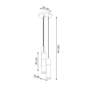 Pendant Lamp Pablo Three Light White / Natural Wood Living Room Pendant Lights Great Lighting UK Ltd