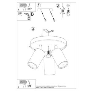 Ceiling Lamp Ring 3p Black Cluster Ceiling Lights Great Lighting UK Ltd