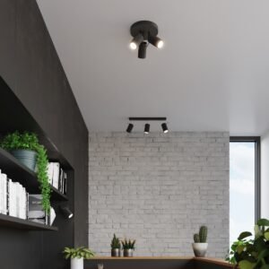 Ceiling Lamp Ring 3p Black Cluster Ceiling Lights Great Lighting UK Ltd