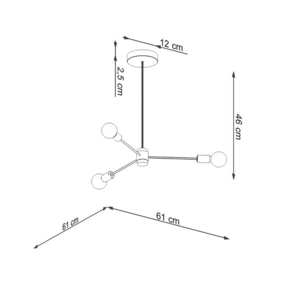 Chandelier Lango 3 Black Ceiling Chandeliers Great Lighting UK Ltd