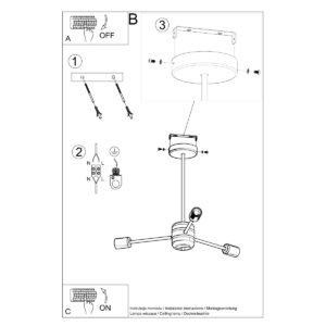 Chandelier Lango 3 Black Ceiling Chandeliers Great Lighting UK Ltd