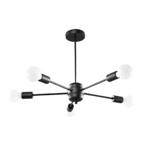 Multi Arm Ceiling Light Lango Five Light Black Modern Black Lighting Great Lighting UK Ltd