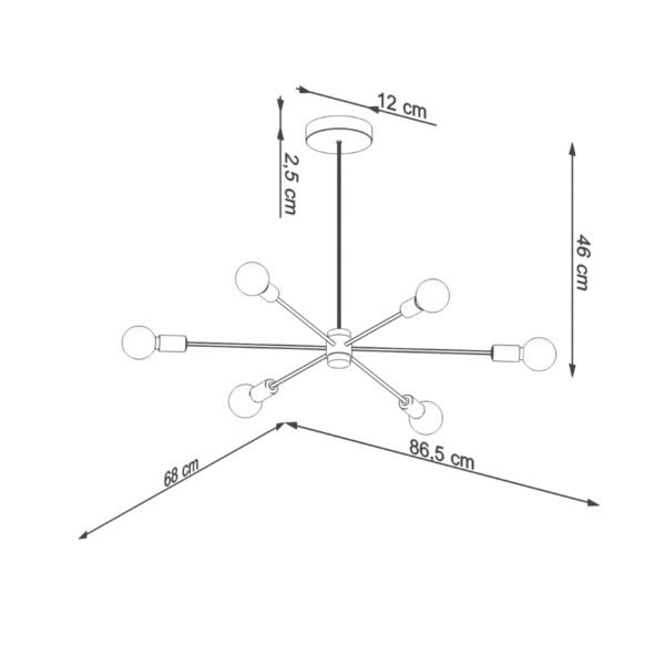 Chandelier Lango 6 Black - Image 4