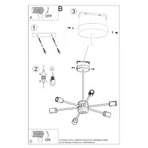 Chandelier Lango 6 Black Ceiling Chandeliers Great Lighting UK Ltd