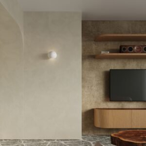 Varnished Wall Lamp Globe White Gloss Single Wall Lights Great Lighting UK Ltd