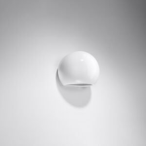 Varnished Wall Lamp Globe White Gloss Single Wall Lights Great Lighting UK Ltd