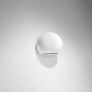 Ceramic Wall Light Globe White Gloss Contemporary Ceramic Lighting Great Lighting UK Ltd