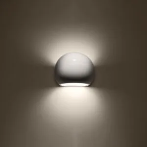 Ceramic Wall Light Globe White Gloss Contemporary Ceramic Lighting Great Lighting UK Ltd