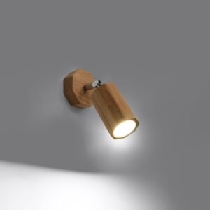 Wall Lamp Zeke Oak Single Wall Lights Great Lighting UK Ltd