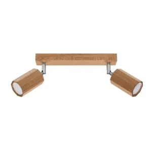Zeke Two Light Oak Sphere Kitchen Ceiling Spotlight 2 Light Spotlight Great Lighting UK Ltd