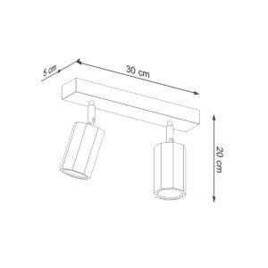 Ceiling Lamp Zeke 2 Oak Track Lighting Great Lighting UK Ltd
