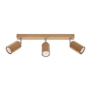 Zeke Three Light Oak Sphere Kitchen Ceiling Spotlight 3 Light Spotlights Great Lighting UK Ltd