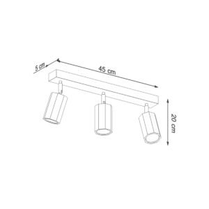 Ceiling Lamp Zeke 3 Oak Track Lighting Great Lighting UK Ltd