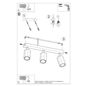 Ceiling Lamp Zeke 3 Oak Track Lighting Great Lighting UK Ltd