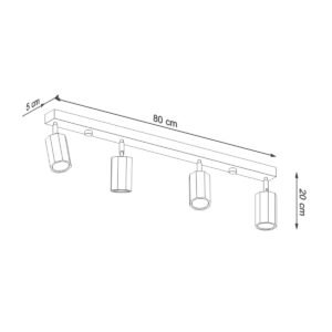 Ceiling Lamp Zeke 4 Oak Track Lighting Great Lighting UK Ltd