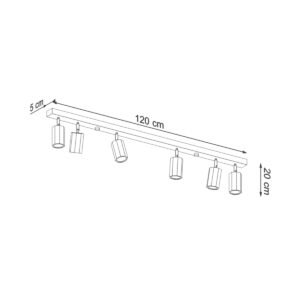 Ceiling Lamp Zeke 6 Oak Track Lighting Great Lighting UK Ltd