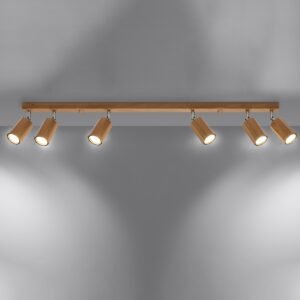 Ceiling Lamp Zeke 6 Oak Track Lighting Great Lighting UK Ltd