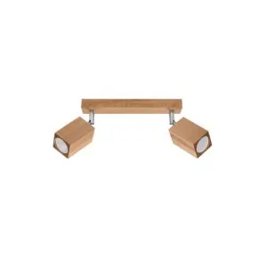 Keke Two Light Oak Cylinder Kitchen Ceiling Spotlight 2 Light Spotlight Great Lighting UK Ltd