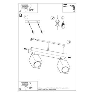 Ceiling Lamp Keke 2 Oak Track Lighting Great Lighting UK Ltd