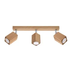 Keke Three Light Oak Cylinder Kitchen Ceiling Spotlight 3 Light Spotlights Great Lighting UK Ltd