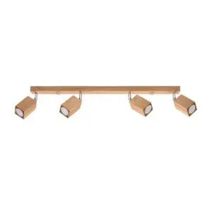 Keke Four Light Oak Cylinder Kitchen Ceiling Spotlight 4 Light Spotlights Great Lighting UK Ltd