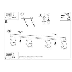 Ceiling Lamp Keke 4 Oak Track Lighting Great Lighting UK Ltd