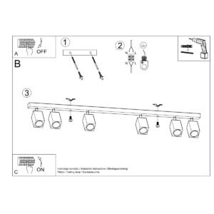 Ceiling Lamp Keke 6 Oak Track Lighting Great Lighting UK Ltd