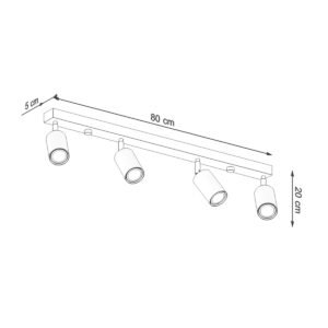 Ceiling Lamp Berg 4 Natural Wood Track Lighting Great Lighting UK Ltd
