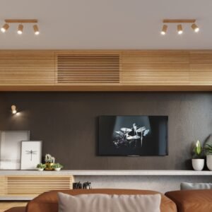 Ceiling Lamp Berg 4 Natural Wood Track Lighting Great Lighting UK Ltd