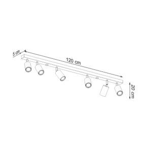 Ceiling Lamp Berg 6 Natural Wood Track Lighting Great Lighting UK Ltd