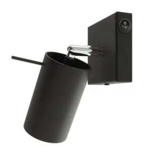 Ring Wall Spotlight - Black with Switch Bedroom Wall Lights Great Lighting UK Ltd
