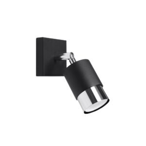 Wall Lamp Nero Black / Chrome Single Wall Lights Great Lighting UK Ltd