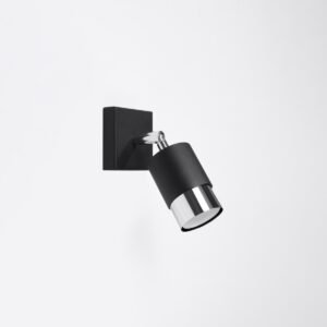 Wall Lamp Nero Black / Chrome Single Wall Lights Great Lighting UK Ltd