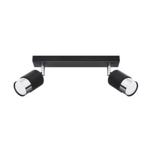 Ceiling Lamp Nero 2 Black / Chrome Track Lighting Great Lighting UK Ltd