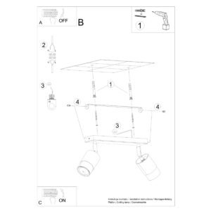 Ceiling Lamp Nero 2 Black / Chrome Track Lighting Great Lighting UK Ltd