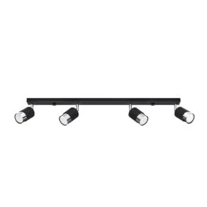 Nero Four Light Black Chrome Kitchen Spotlight Bar 4 Light Spotlights Great Lighting UK Ltd