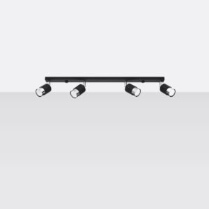 Ceiling Lamp Nero 4 Black / Chrome Track Lighting Great Lighting UK Ltd