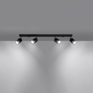 Ceiling Lamp Nero 4 Black / Chrome Track Lighting Great Lighting UK Ltd
