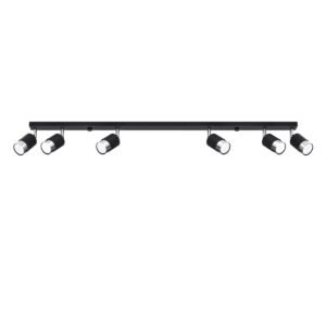 Ceiling Lamp Nero 6 Black / Chrome Track Lighting Great Lighting UK Ltd