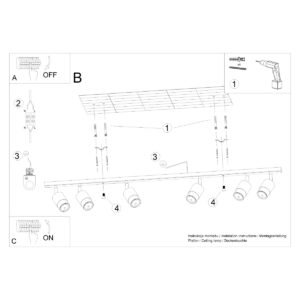 Ceiling Lamp Nero 6 Black / Chrome Track Lighting Great Lighting UK Ltd