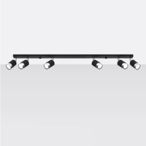 Ceiling Lamp Nero 6 Black / Chrome Track Lighting Great Lighting UK Ltd