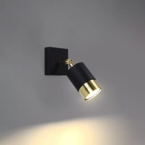 Wall Lamp Nero Black / Gold Black - Gold - Copper Lights Great Lighting UK Ltd